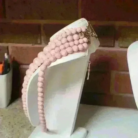 Chunky pink beaded 5 standard necklace - Picture 7 of 16